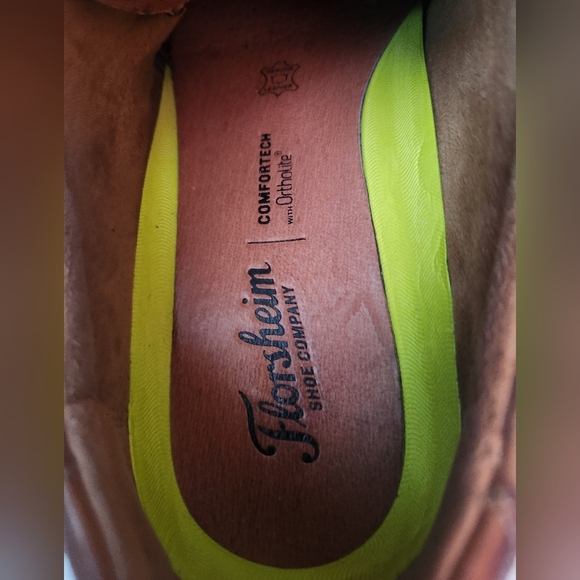 Florshein Cap Toe Dress Oxford SHOES Cognac Lace Up Size 9D Like NEW - Picture 7 of 12